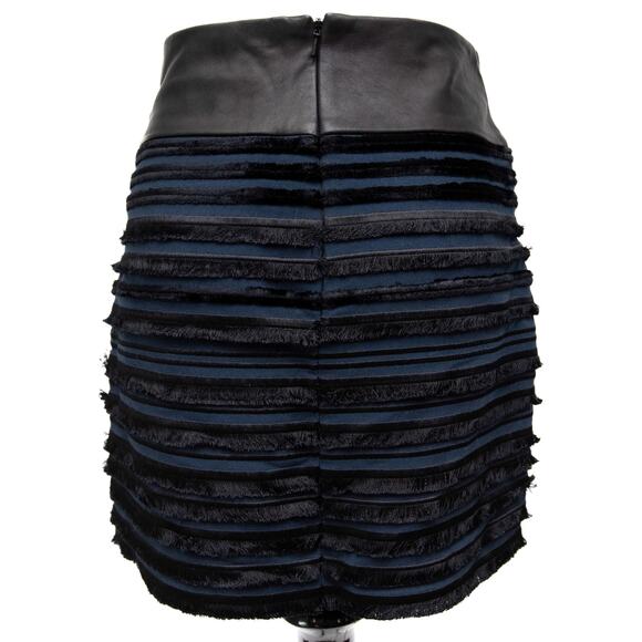 rag & bone Blue Lambskin Leather Fringe Mini Skirt Size 2 - Picture 2 of 10